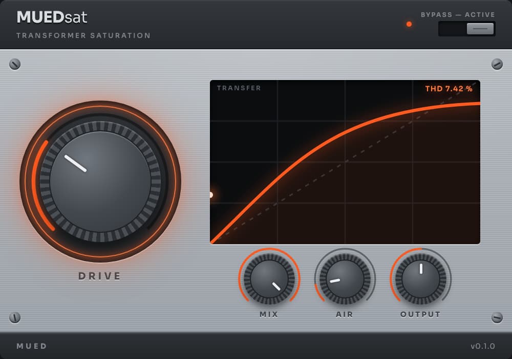 MUEDsat free transformer saturation VST3 plugin